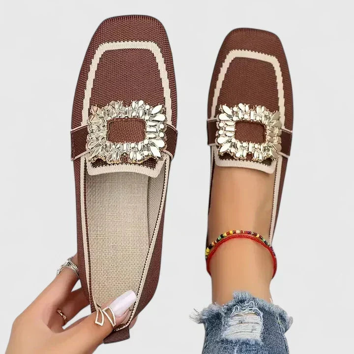 Mocasines de lona con punta cuadrada en cinco colores