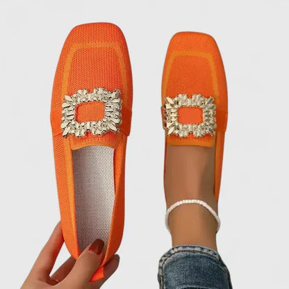 Mocasines de lona con punta cuadrada en cinco colores