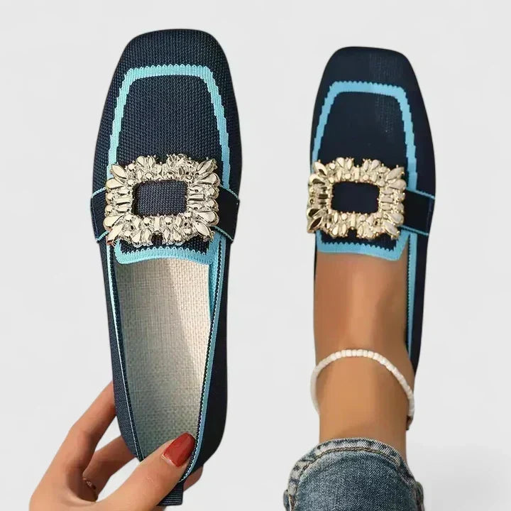 Mocasines de lona con punta cuadrada en cinco colores