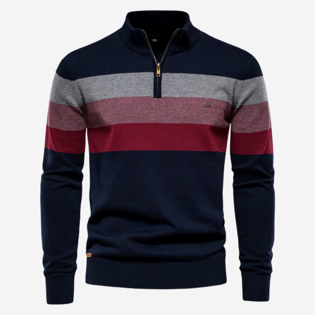 Jersey a rayas con cremallera media