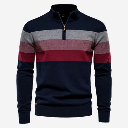 Jersey a rayas con cremallera media