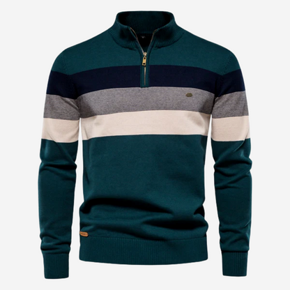 Jersey a rayas con cremallera media