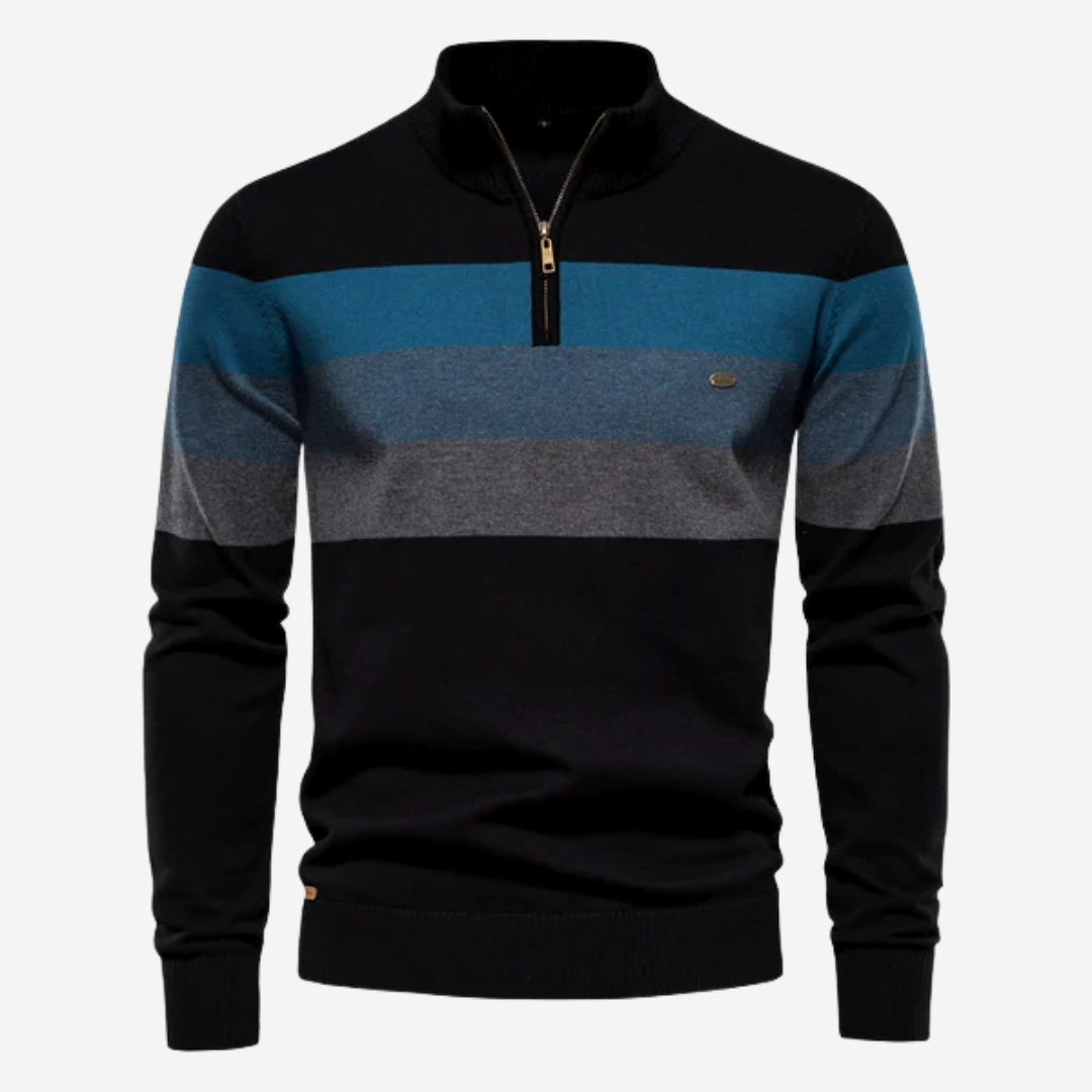 Jersey a rayas con cremallera media