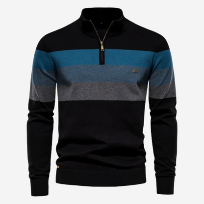 Jersey a rayas con cremallera media