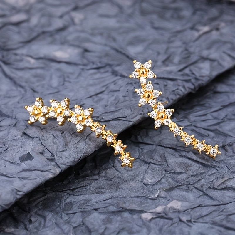 Pendientes de Flores con Circonitas