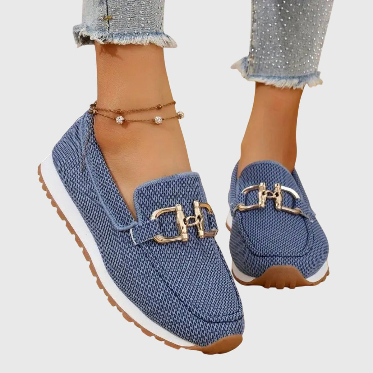 Mocasines de lona con diseño patchwork