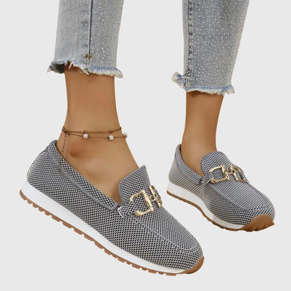 Mocasines de lona con diseño patchwork
