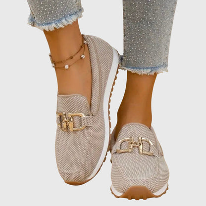 Mocasines de lona con diseño patchwork