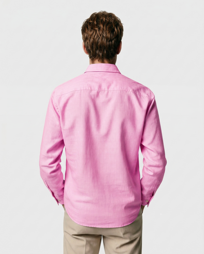 Camisa de lino y algodón de manga larga