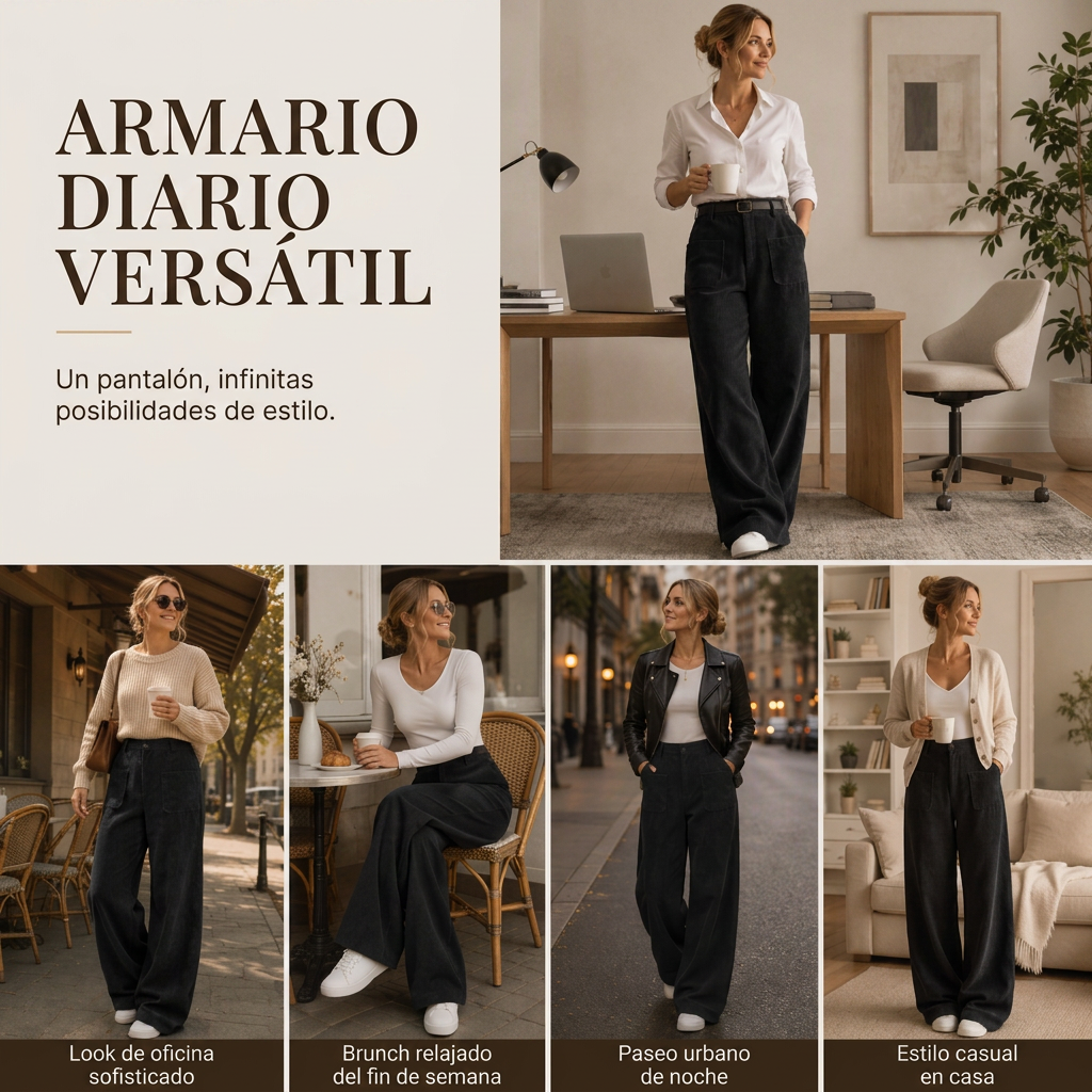 Pantalón Ancho de Pana con Corte Relajado