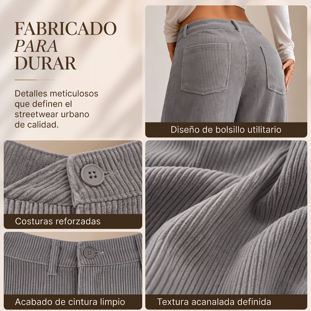 Pantalón Ancho de Pana con Corte Relajado