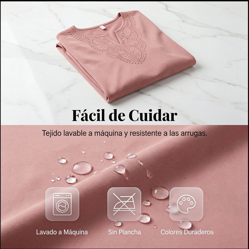 Blusa de Encaje con Cuello en V