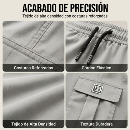 Pantalón Cargo de Corte Amplio con Multi-Bolsillos