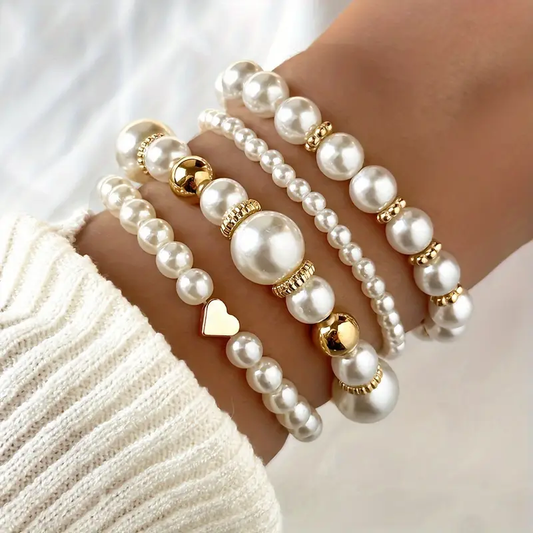 Set de Pulseras de Perlas