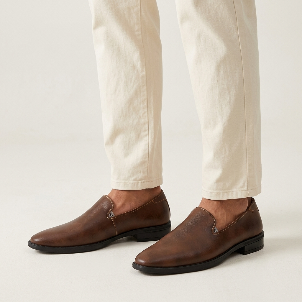 Mocasines de cuero sintético sin cordones
