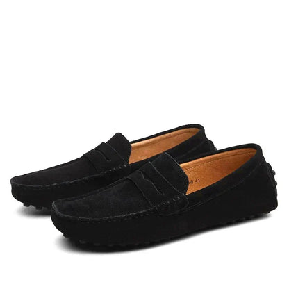 Mocasines penny loafer de ante con suela antideslizante