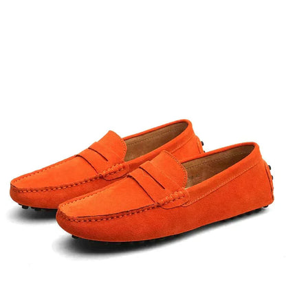 Mocasines penny loafer de ante con suela antideslizante