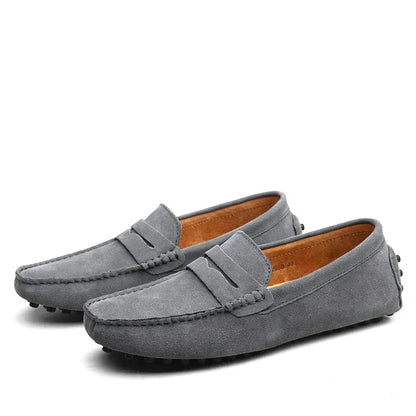 Mocasines penny loafer de ante con suela antideslizante