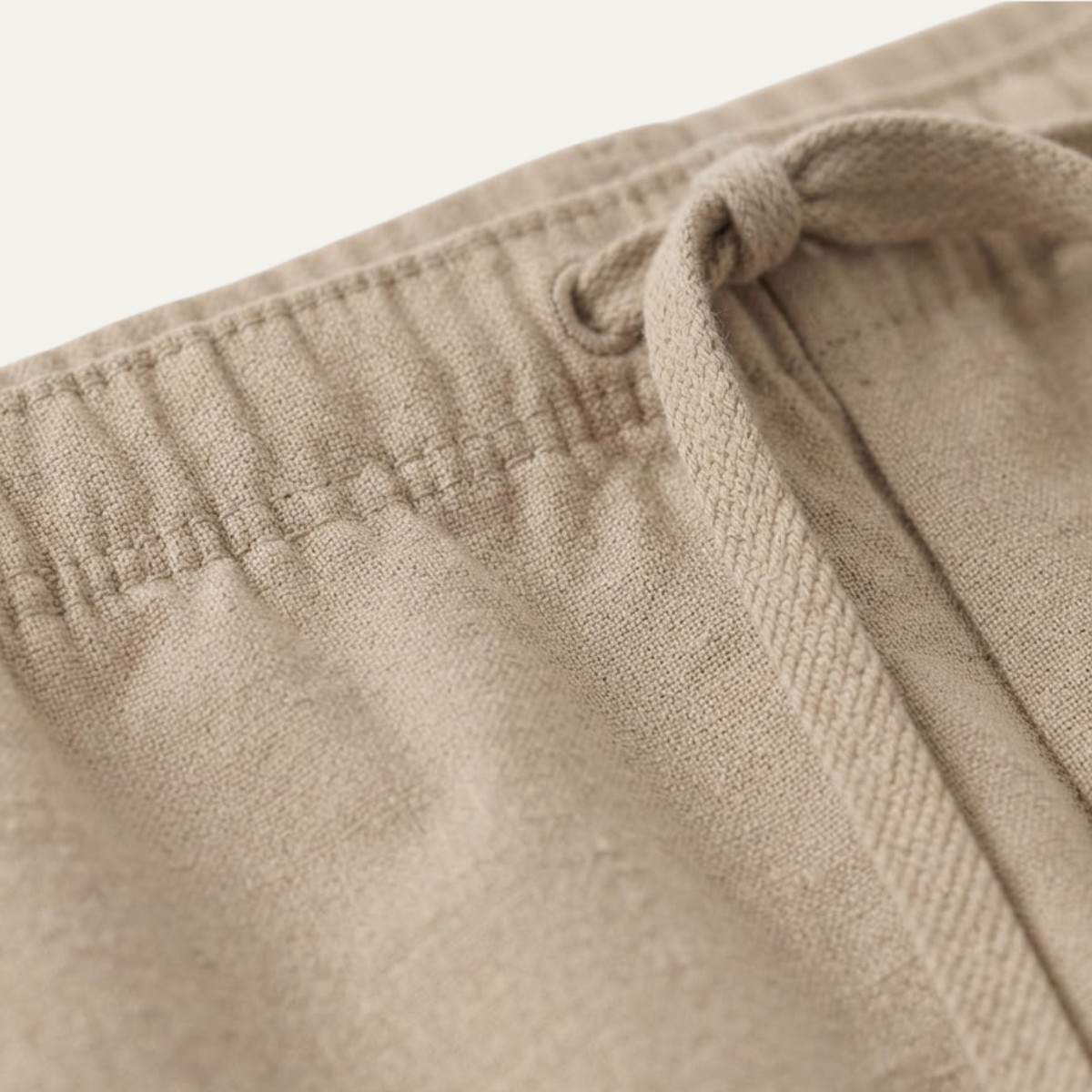 Pantalón de lino y algodón de corte recto