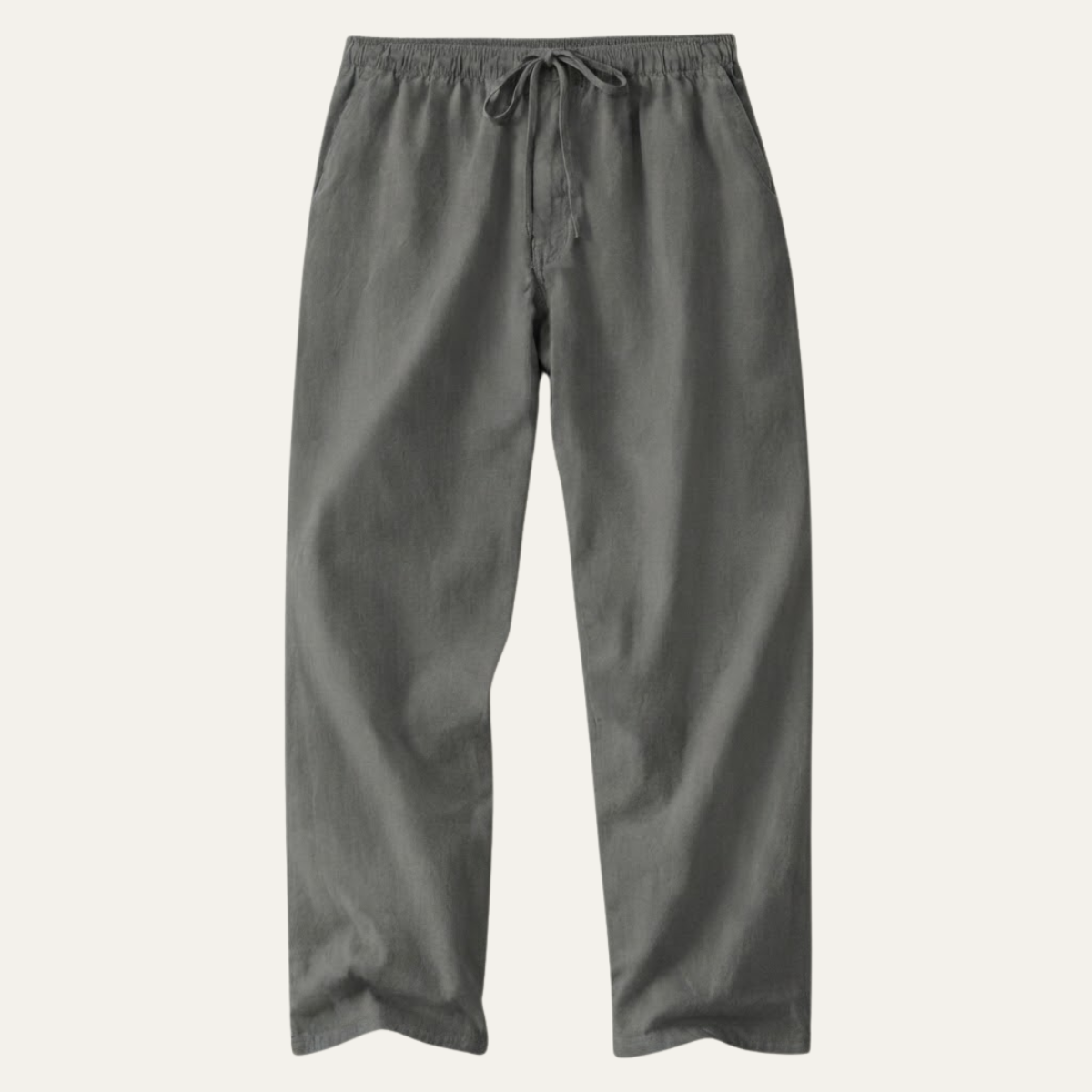 Pantalón de lino y algodón de corte recto