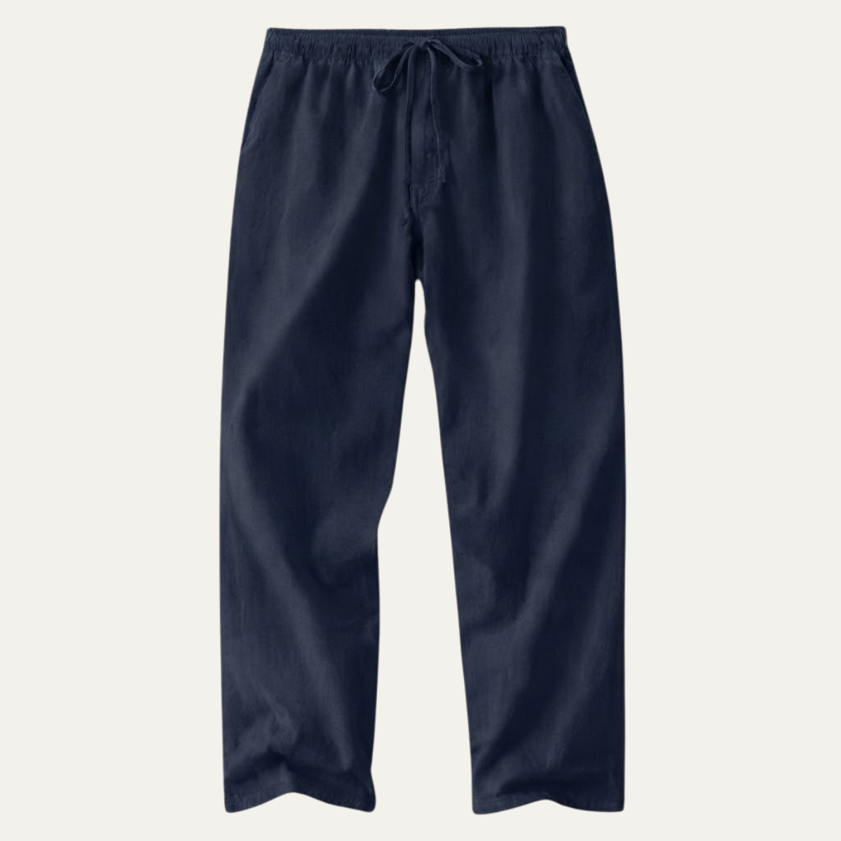 Pantalón de lino y algodón de corte recto