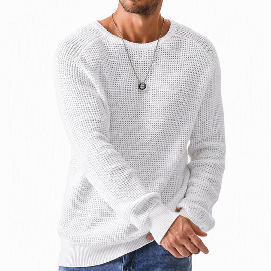 Jersey de Punto Waffle con Cuello Redondo