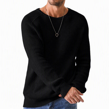 Jersey de Punto Waffle con Cuello Redondo