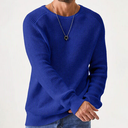 Jersey de Punto Waffle con Cuello Redondo