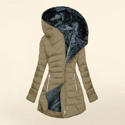 Abrigo Acolchado con Capucha de Invierno para Mujer